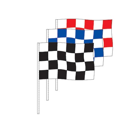 Ez Line Poly Checkered Rectangle Antenna Pennants (Per Doz) Pk 341